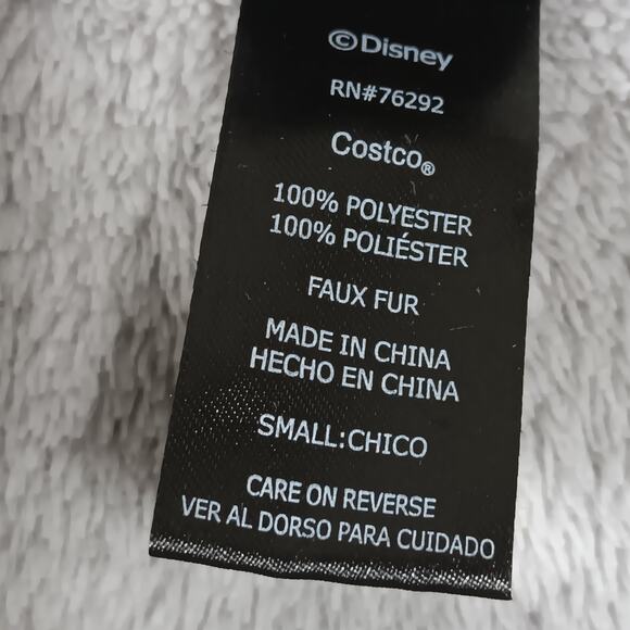 Disney Long Lounge Hoodie Size Small Gray Mickey Head Pattern Fleece Long Sleeve - Picture 9 of 10